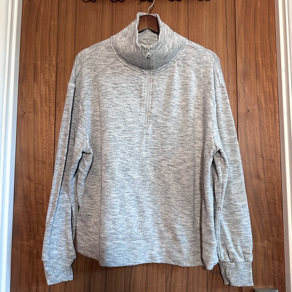 Zella Gray Heathered quarter zip